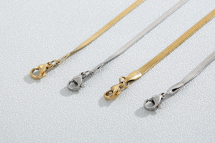 Chain with chain titanium necklace snake bone chain for women