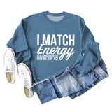 I Match Energy Damen-Sweatshirt mit Rundhalsausschnitt und langen Ärmeln