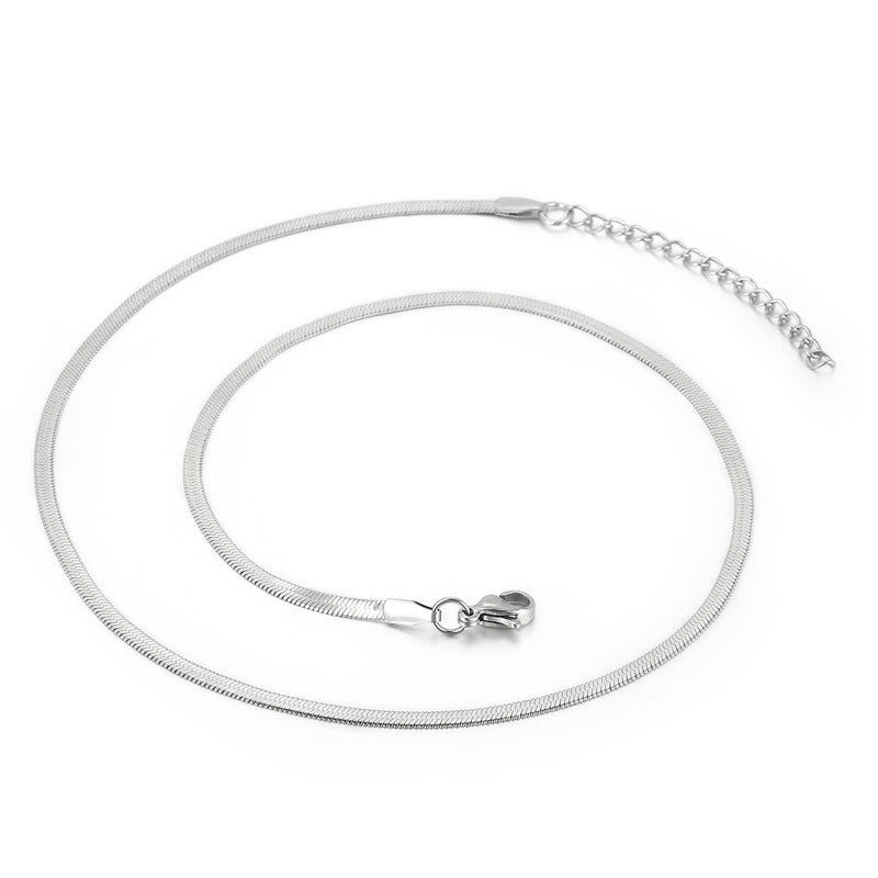 Chain with chain titanium necklace snake bone chain for women