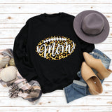 Mom Baseball Leopard Print Women's Bottomed Long Sleeve Loose Casual Sweater