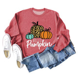 Hellp Pumpkin Pumpkin Halloween Letters Round Neck Large Size Long-sleeved Sweater Women