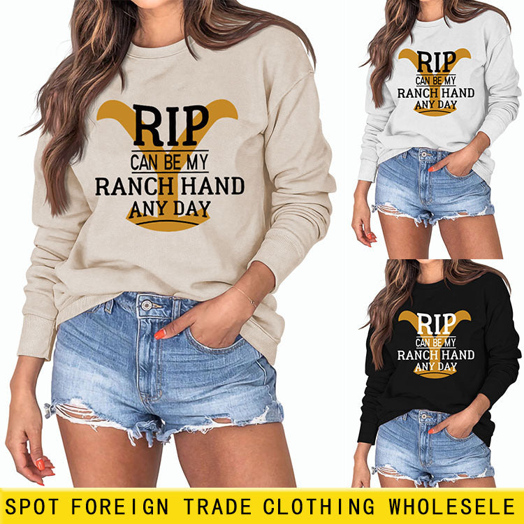 RIP CAN BE MY RANCH HAND Bottoming Long Sleeve Sweater Girl