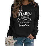 MIMI BECAUSE I'M Letter Fashion Damen Langarmshirt Rundhalspullover