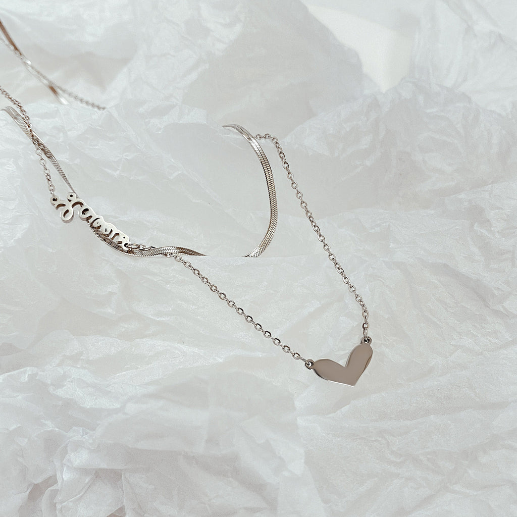 NEHZUS – pendentif d'amour classique et créatif, avec Double couche en acier inoxydable, nouveau collier pour dames
