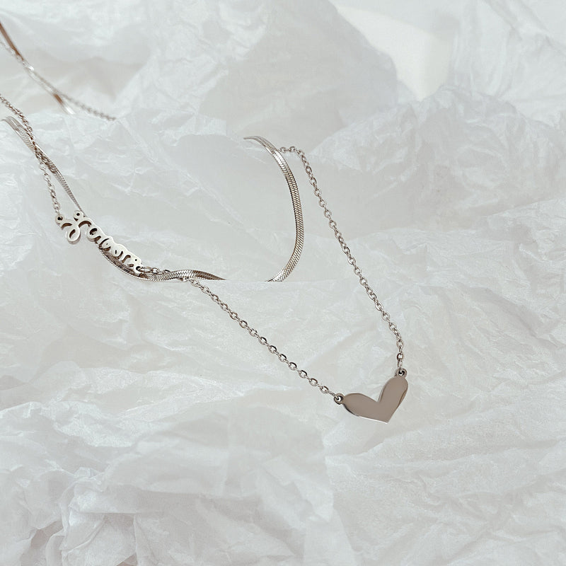 NEHZUS – pendentif d'amour classique et créatif, avec Double couche en acier inoxydable, nouveau collier pour dames