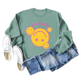 I'M FINE Smiley Letter Print New Long-sleeved Women's Sweater