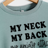 MY NECK MY BACK Fashion Round Neck Large Size Women Long-sleeved Printed Sweater