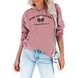 Rose Apothecary Casual Brief Rundhals Langarm Pullover Lose Mode Bodenbildung Mantel Top Weibliche