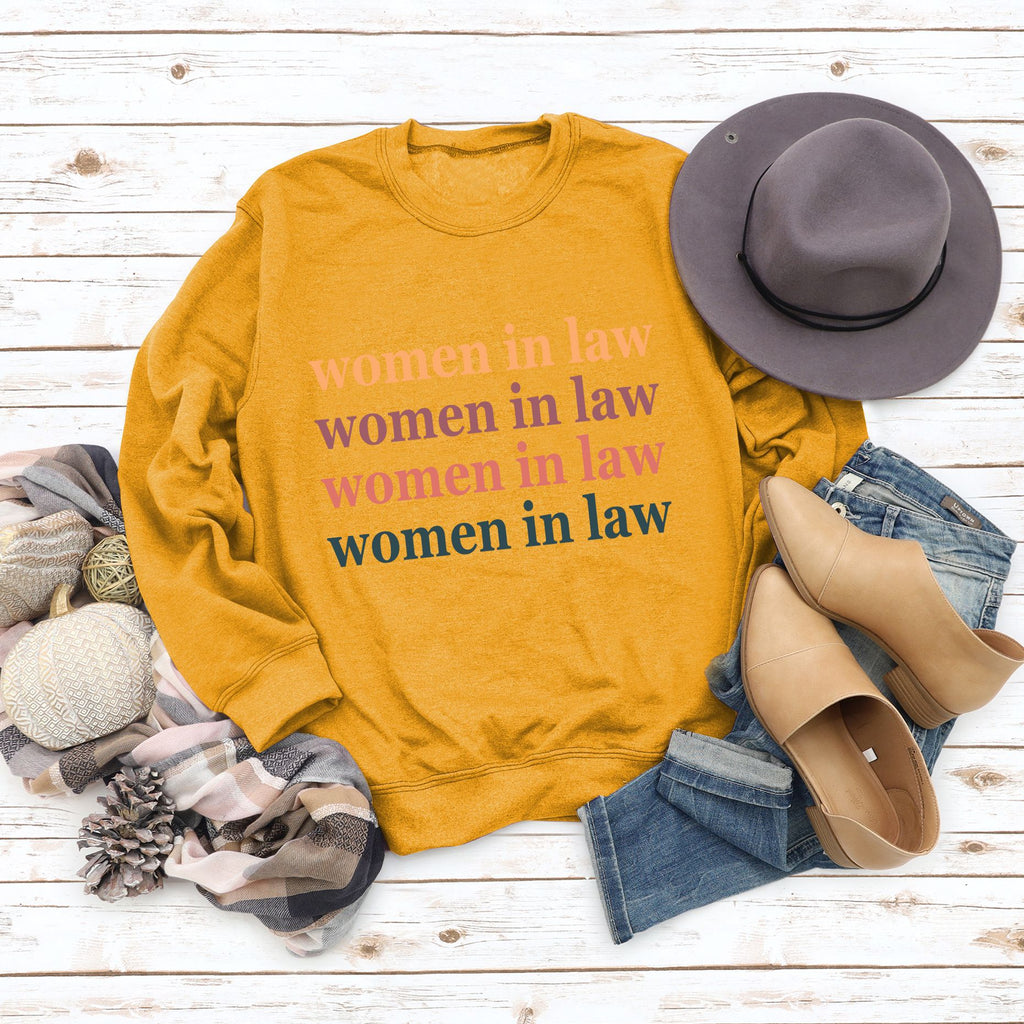 Women Letters Fashion Round Neck Women's Tops Long Sleeve Loose Sweatshirt