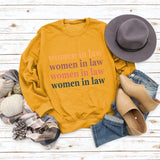 Women Letters Fashion Round Neck Women's Tops Long Sleeve Loose Sweatshirt