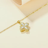 NEHZUS Hip-hop clavicule chaîne mode minimaliste à la mode nouvelle fleur zircone collier