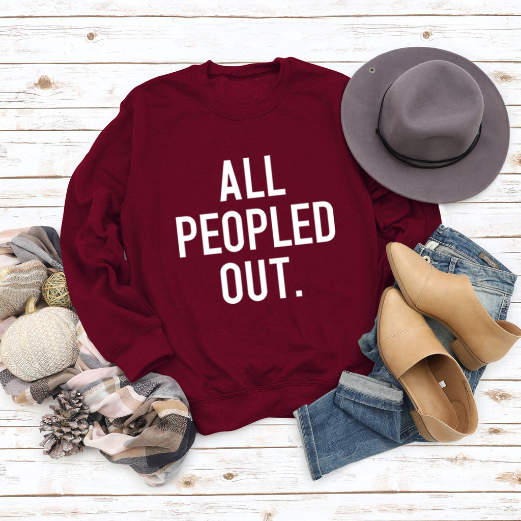 ALL PEOPLED OUT Modisches, lockeres, übergroßes Sweatshirt mit Rundhalsausschnitt und langen Ärmeln