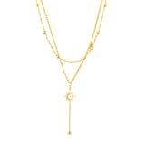 NEHZUS Jewelry Sunflower Necklace for Women Multi-layered Titanium Steel Necklaces Collarbone Lock