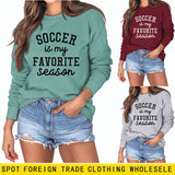 SOCCER IS MY FAVORITE Langarmpullover mit Rundhalsausschnitt für Damen