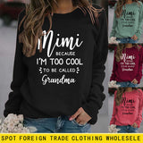 MIMI BECAUSE I'M Letter Fashion Damen Langarmshirt Rundhalspullover