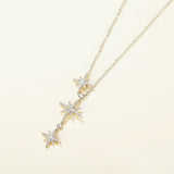 Nehzus JewelryTemperament Versatile Octagonal Star Tassel Inlaid Zircon Copper Clavicle Chain Tide