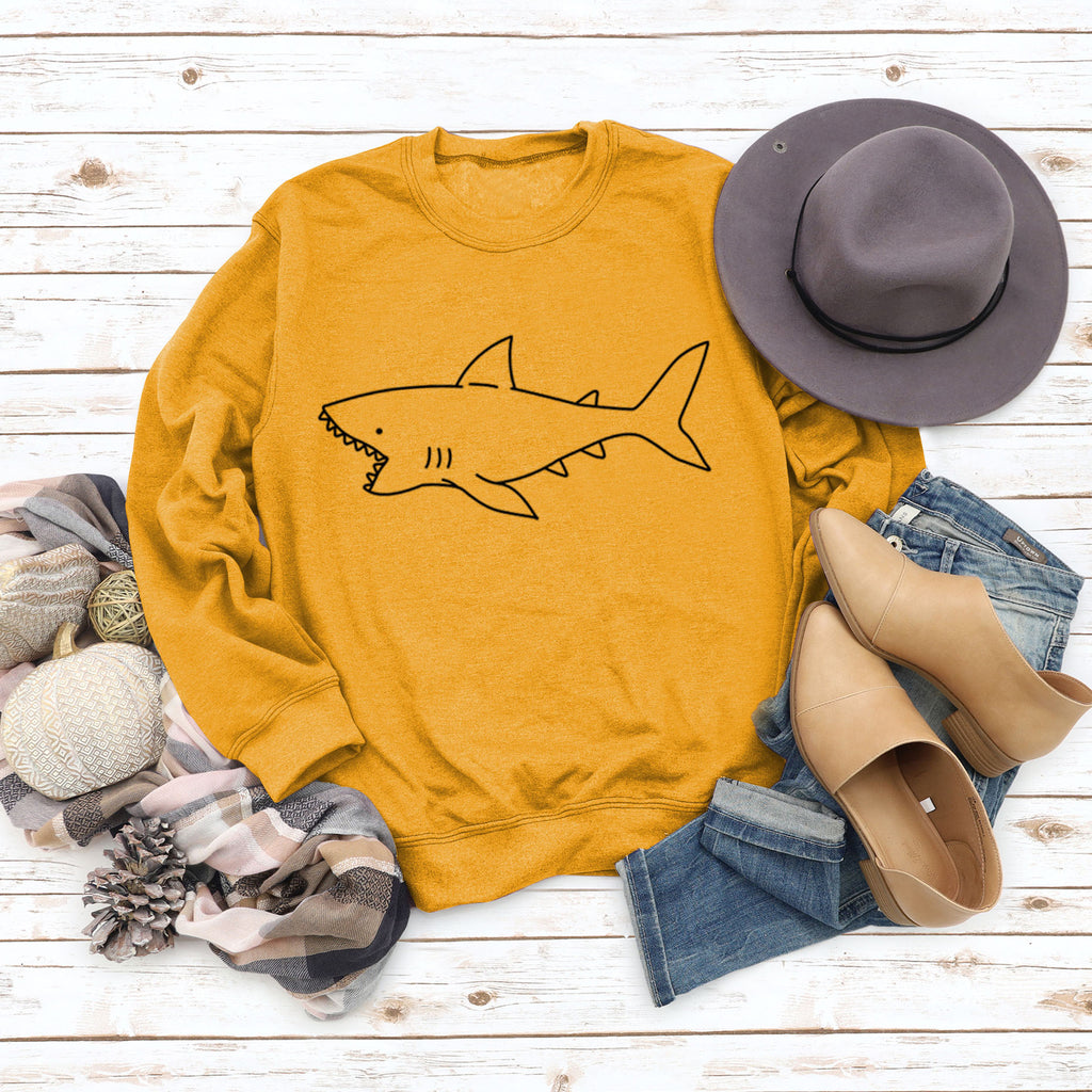 Rundhals Herbst und Winter Damen Tops Shark Print Casual Langarm Sweatshirt