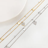 Collier en acier titane Double couche vent froid femme Hip Hop amour chaîne de clavicule