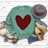 Pull à carreaux imprimé amour pour femme, pour la Saint-Valentin, automne et hiver