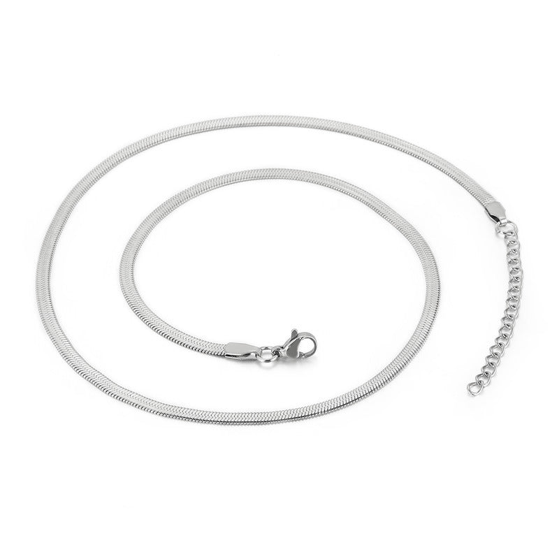 Chain with chain titanium necklace snake bone chain for women