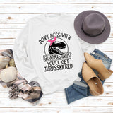 NE PAS MESSER AVEC Lettre Col Rond Lâche Manches Longues Grande Taille Pull Fille