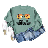 Talk Me Goose Round Neck Fashion Long Sleeve Loose Large Size Sweater