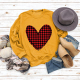 Pull à carreaux imprimé amour pour femme, pour la Saint-Valentin, automne et hiver