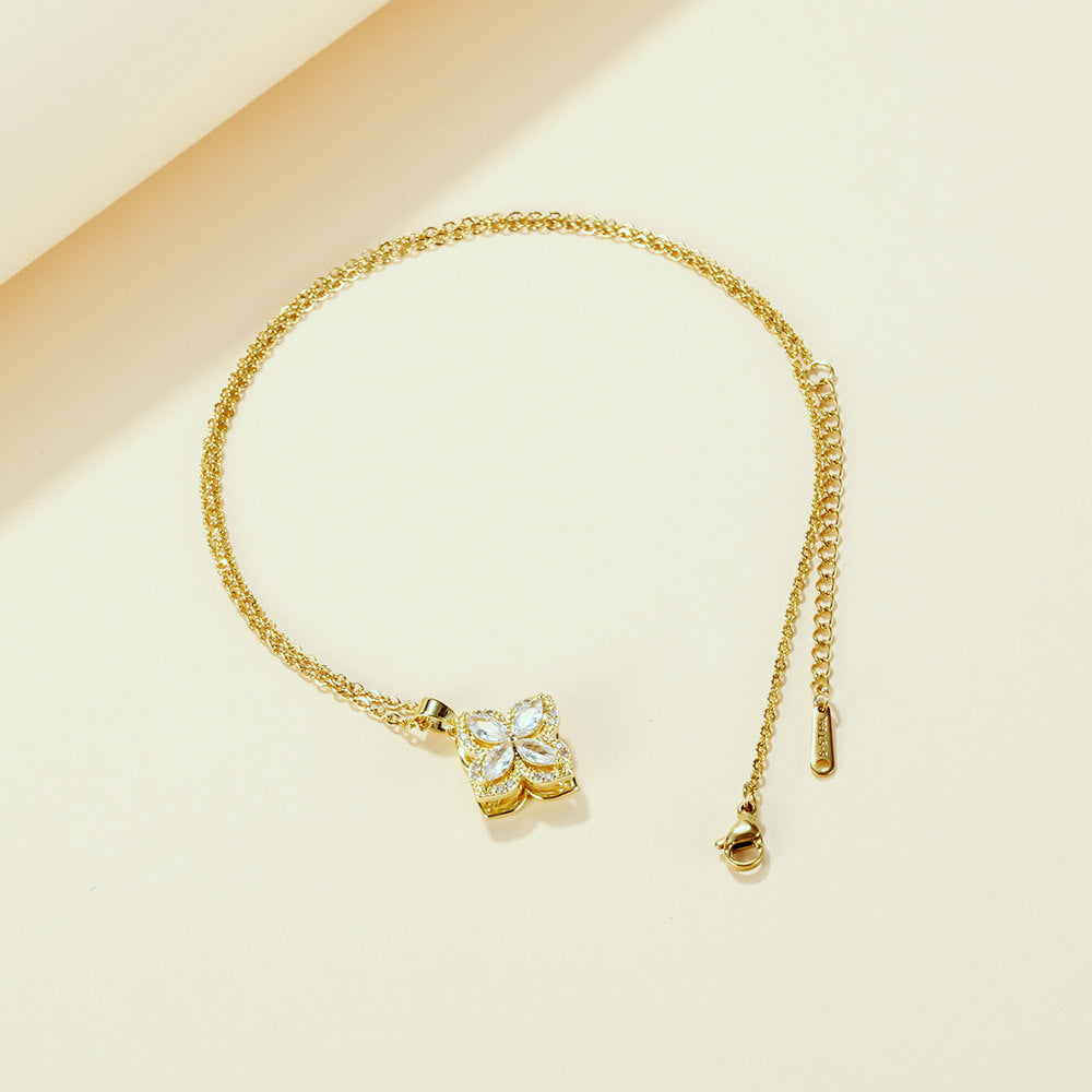NEHZUS Hip-hop clavicule chaîne mode minimaliste à la mode nouvelle fleur zircone collier