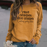 Langarm T-shirt MAMA OMA GROßE BUCHSTABEN AW OVERSIZE PULLOVER