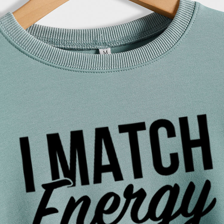 I Match Energy Damen-Sweatshirt mit Rundhalsausschnitt und langen Ärmeln