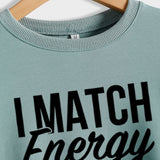 I Match Energy Damen-Sweatshirt mit Rundhalsausschnitt und langen Ärmeln
