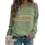Sweat-shirt ample à manches longues et col rond pour femme, imprimé One More