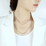 NEHZUS Double couche Hip Hop titane acier collier pour femmes en acier inoxydable clavicule chaîne colliers