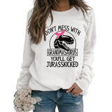 NE PAS MESSER AVEC Lettre Col Rond Lâche Manches Longues Grande Taille Pull Fille