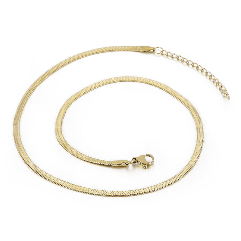 Chain with chain titanium necklace snake bone chain for women