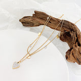 Collier en acier titane Double couche vent froid femme Hip Hop amour chaîne de clavicule