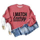 I Match Energy Damen-Sweatshirt mit Rundhalsausschnitt und langen Ärmeln