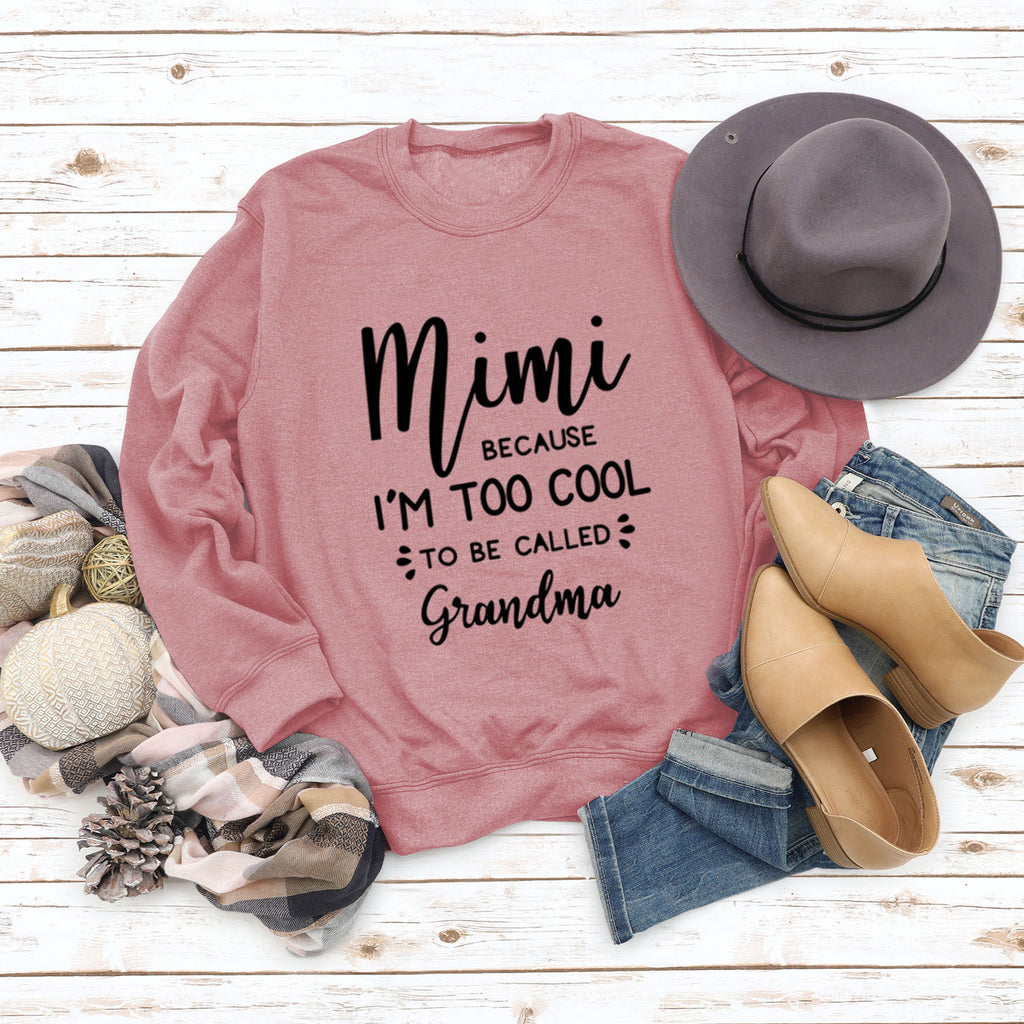 MIMI BECAUSE I'M Letter Fashion Damen Langarmshirt Rundhalspullover