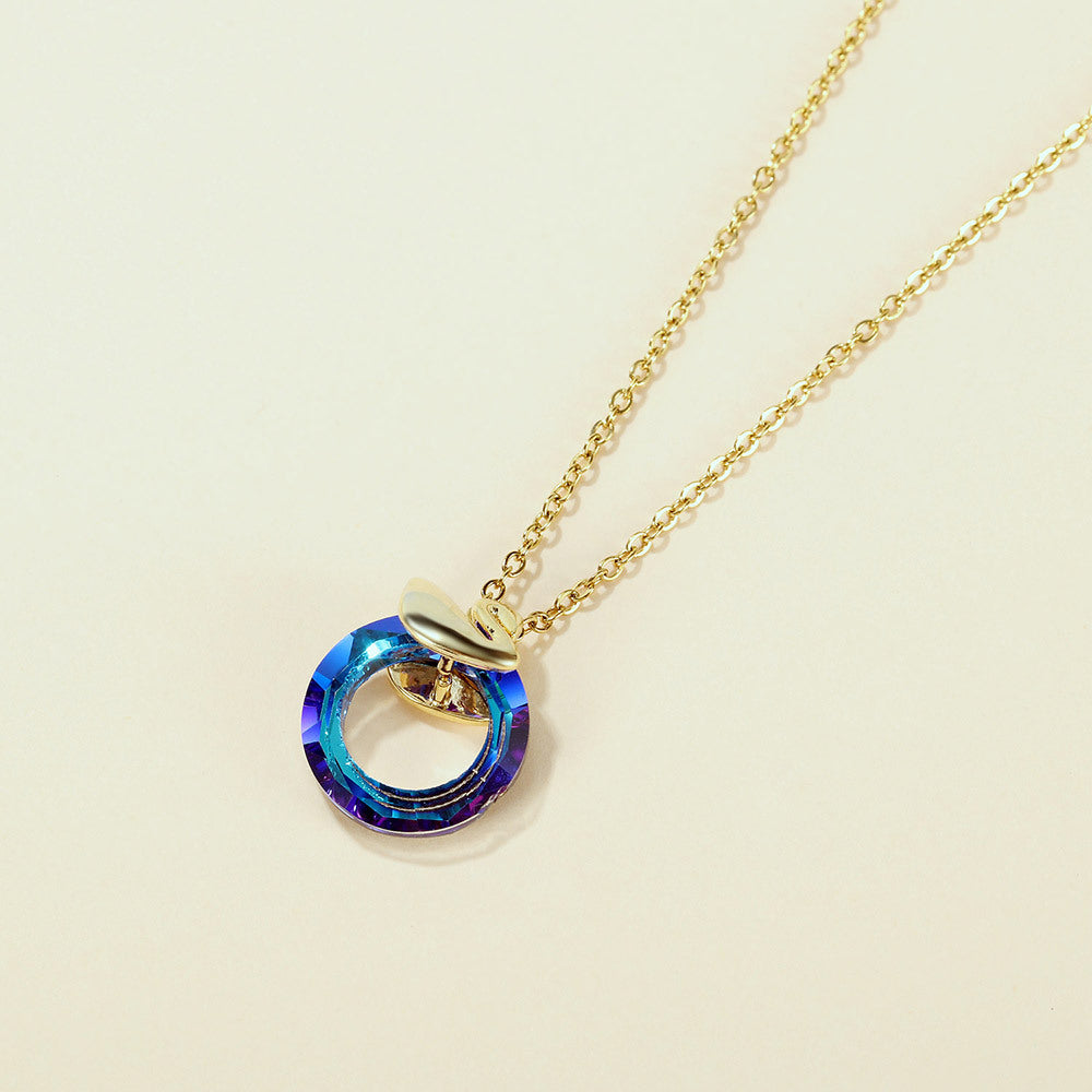 NEHZUS – bijoux en cristal coloré, bague pendante, Design créatif, pendentif cygne en cuivre, chaîne de clavicule Netflix pour femmes