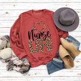 Sweat-shirt ample à manches longues et col rond pour femme, haut avec lettres, Nunse Life