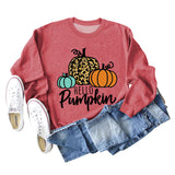 Hellp Pumpkin Pumpkin Halloween Letters Round Neck Large Size Long-sleeved Sweater Women