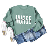 Krankenschwester Wehen Lieferung Rundhals Buchstabendruck Locker Großer Langarmpullover