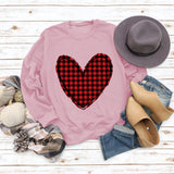 Pull à carreaux imprimé amour pour femme, pour la Saint-Valentin, automne et hiver