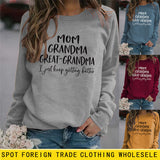 Langarm T-shirt MAMA OMA GROßE BUCHSTABEN AW OVERSIZE PULLOVER