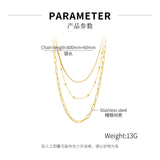 NEHZUS Double couche Hip Hop titane acier collier pour femmes en acier inoxydable clavicule chaîne colliers