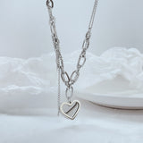 NEHZUS Bijoux Hip Hop Niche Design Girly Love Collier en acier inoxydable avec pompon