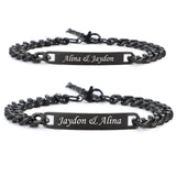 NEHZUS Couples personnaliser Bracelets en acier inoxydable personnaliser bijoux idées cadeaux