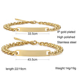 NEHZUS Couples personnaliser Bracelets en acier inoxydable personnaliser bijoux idées cadeaux