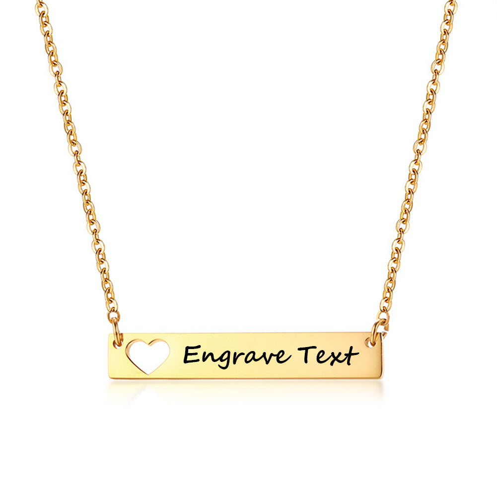 NEHZUS – collier de barre gravable pour femmes, collier avec nom personnalisé, cadeau d'anniversaire