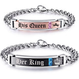 NEHZUS Bracelets de couple pour elle et lui en acier inoxydable assortis pour anniversaire